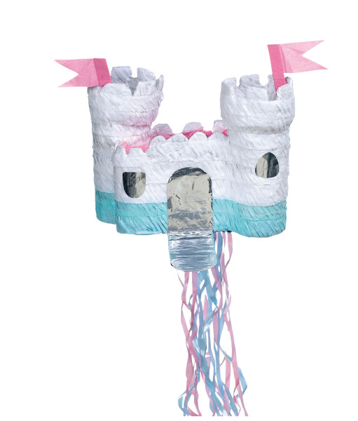 Piñata de castillo de cuento de hadas blanco