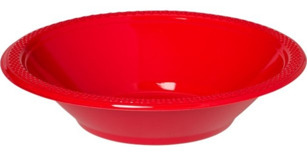 20 red plastic bowls Basel 355ml