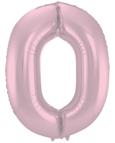 Matter Zahl 0 Folienballon rosa 86cm