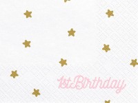 Vista previa: 20 servilletas de estrellas 1er cumpleaños niña 3 capas