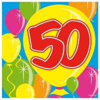 20 Spectacular 50th Birthday napkins 25cm