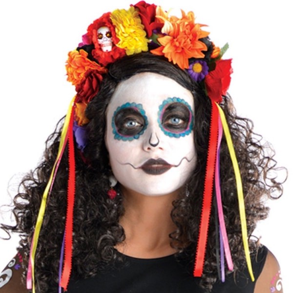 Day of the Dead Colorful flower headband