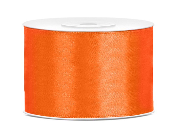 25m satin ribbon orange 5cm wide