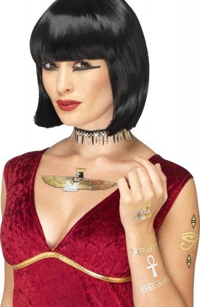 Guldfarvede egyptiske selvklæbende tatoveringer