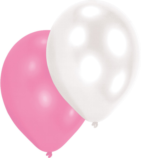 Sæt med 10 balloner piger-perlemor 27,5 cm