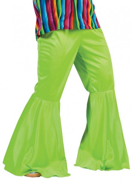 Pantalones de campana hippie verde neón