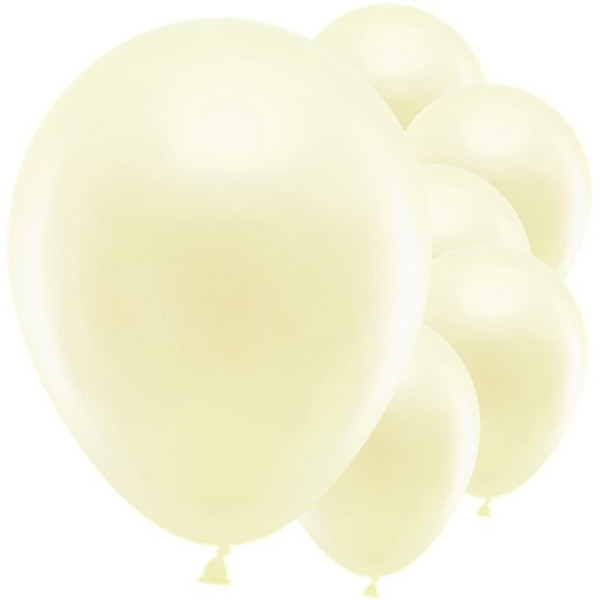 10 ballons métallisés party hit crème 30cm