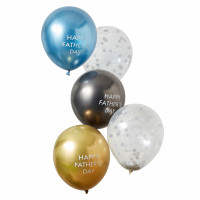 Vorschau: 5 Happy Fathers Day Latexballons 31cm