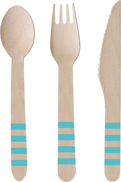 Pineapple Garden wooden cutlery set, 24 pieces