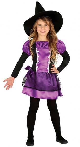 Disfraz de bruja violetta para niña en violeta