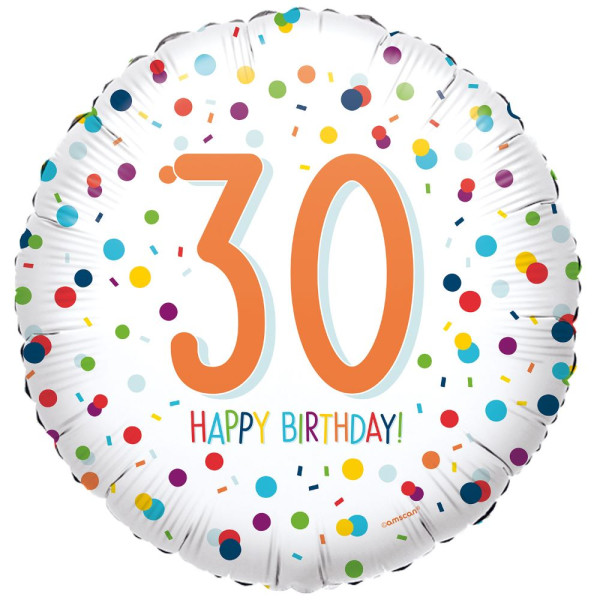 30-års födelsedag konfetti folieballong 45cm