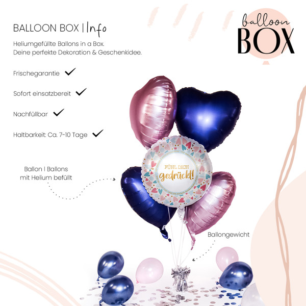 Heliumballon in der Box Fühl dich gedrückt 3