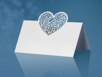 Preview: 10 place cards with heart ornament 9 x 6.5cm