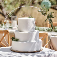 Preview: Wooden cake stand with metal ring