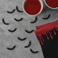 24 zwarte vleermuizen strooidecoratie