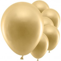 10 globos metálicos party hit dorado 30cm