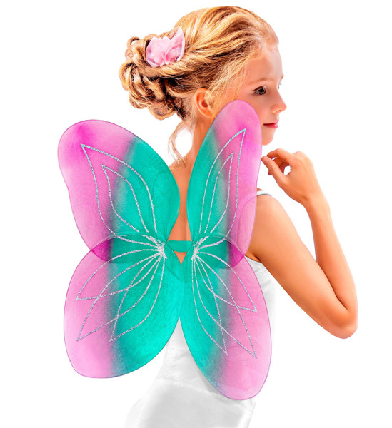 Glitter wings for girls turquoise-pink