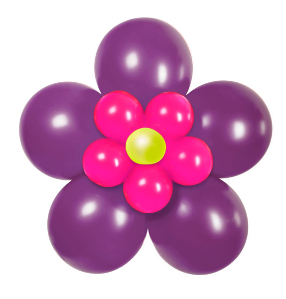 11-piece flower power pink balloon set