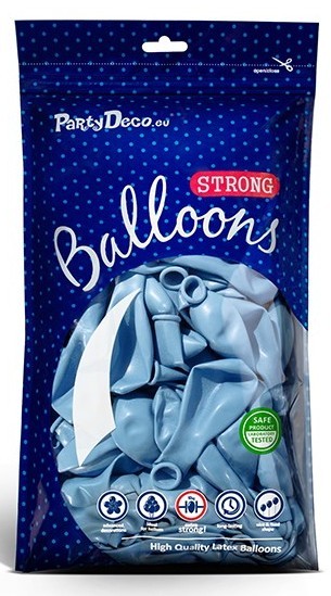 100 Partystar metallic Ballons pastellblau 23cm 2