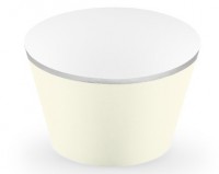 Preview: 6 cream-silver cupcake borders