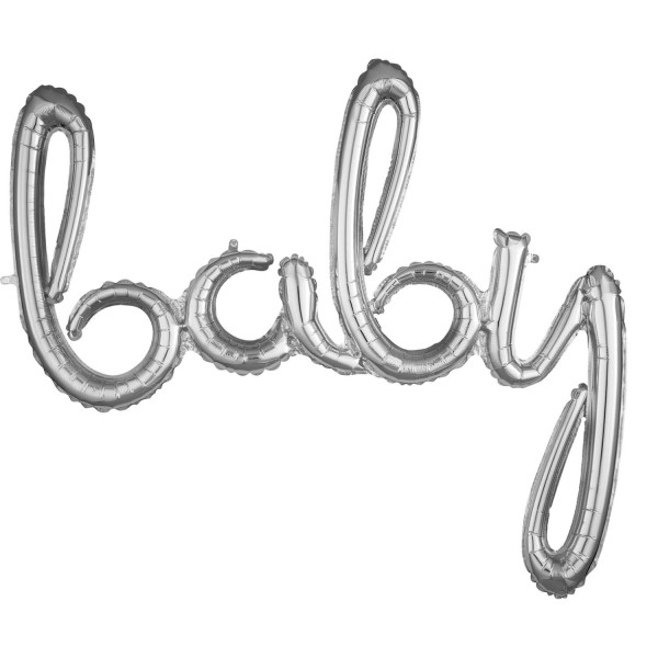 Sølv baby bogstaver 99 cm