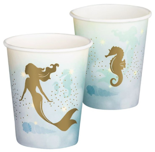 10 golden mermaid paper cups