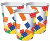 8 colorful building block paper cups 255ml