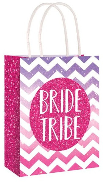 Bride Tribe zig zag pattern bag 22 x 18cm