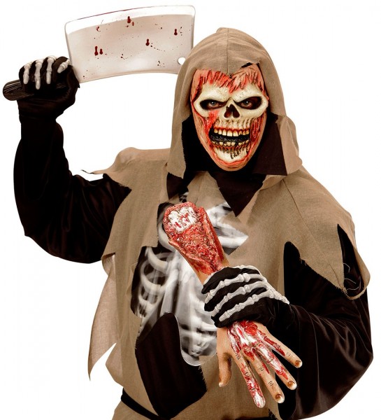 Maska zombie kości z mięsem krwi dla dzieci 2