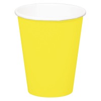 8 vasos de fiesta amarillos 350ml