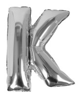 Palloncino in alluminio con lettera K argento 40 cm
