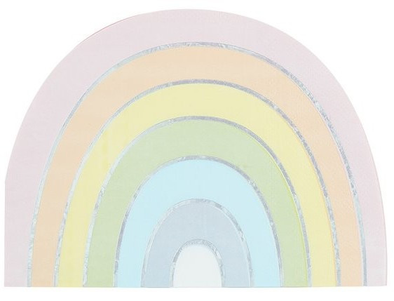 16 rainbow napkins pastel 33cm