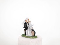 Voorvertoning: Taart beeldje bruidspaar op motor 11cm