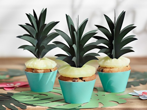 6 cupcake ananasspidser 16,5 cm 3