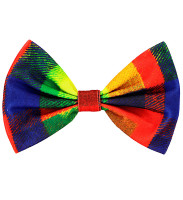 Colorful checkered clown bow tie