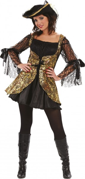 Golden pirate costume for women