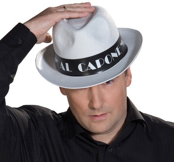 Vit Al Capone gangsterhatt