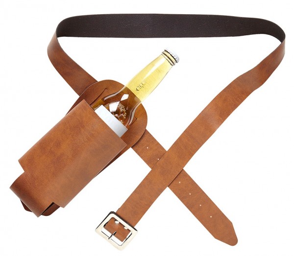 Brown bottle holster belt