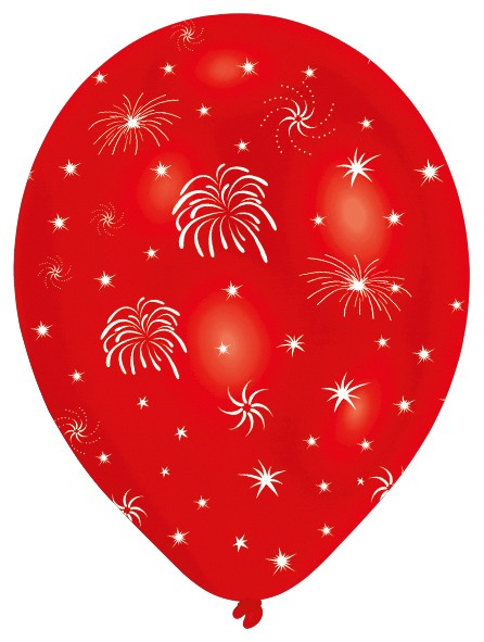 6 oudejaarsavond vuurwerkballonnen Kleurrijk 27,5 cm 4