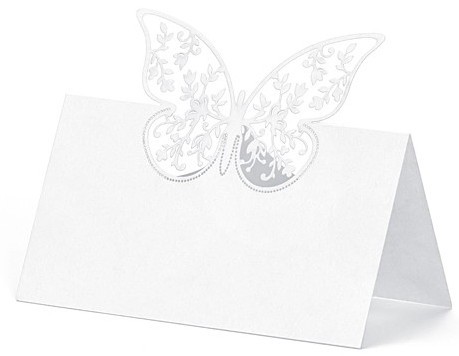 10 tarjetas de lugar con mariposa