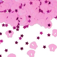 Confeti de pies de bebé rosa