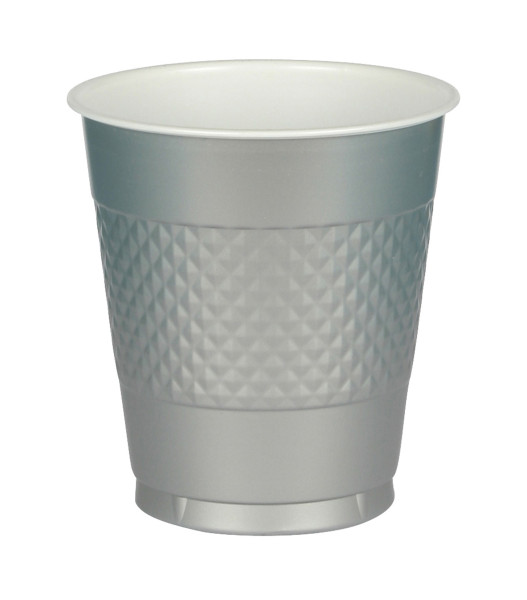 20 plastic cups June silver 355ml