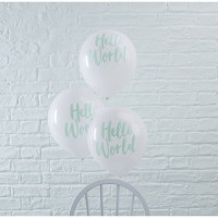 Vorschau: 10 Hallo Welt Luftballons 30cm