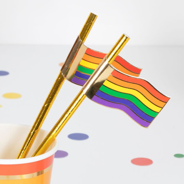 16 rainbow straws