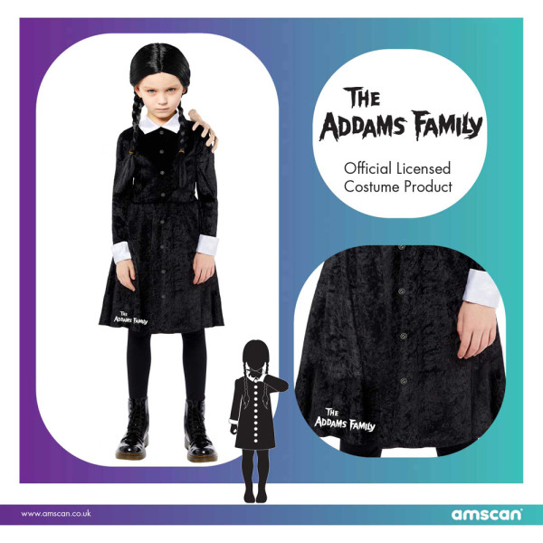 Costume da mercoledì Addams per bambina