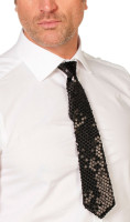 Cekinowy krawat na imprezę w kolorze czarnym