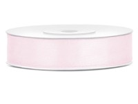 25m satin ribbon, powder pink, 12mm wide