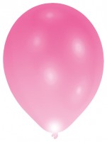5 LED ballon lyserød 27cm