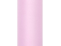 Voorvertoning: Tule stof Luna baby roze 9m x 80cm