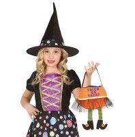 Cubo de brujas de truco o trato de Halloween